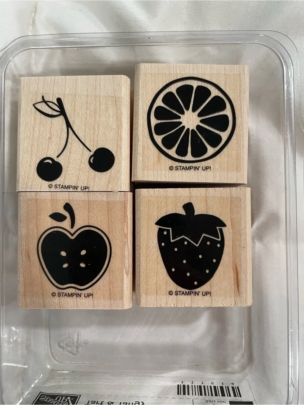 Stampin' Up! Retired Tart & Tangy Fruit Stamp Set of 4- NEW UNUSED